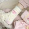 Pink Australian Velvet Socks Women's Autumn and Winter Thickened Warm Confinement Tube Socks Cartoon Cute Plush Floor Socks
