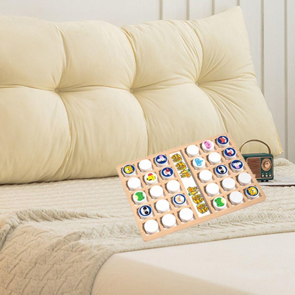 Wooden Brain Teaser Chess Board Flip Concentration Bingo Game Family Party