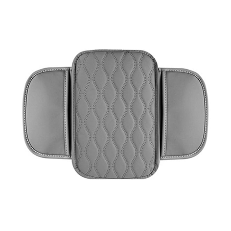 Center Console Leather Armrest Cushion Pad with 2 Storage Bags Replacement Armrest Protection Cover Quick Installation