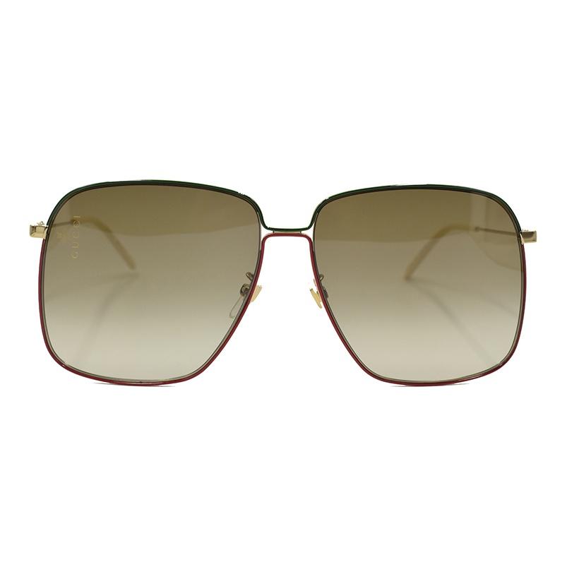 Gucci Classic Double G Logo Modern Retro Holiday Travel Square Sunglasses Women Sunglasses Light GG0394S-003