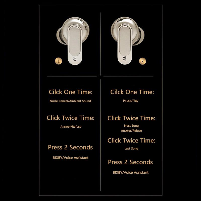 VAORLO Chytrá LED dotyková obrazovka Sluchátka Ekvalizér Hluk Nastavení Cacel Ovládání nabíjecího pouzdra Media Headset HiFi Bass