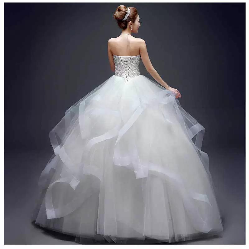 Trägerloses Ballkleid im koreanischen Stil: Schlank geschnittenes & bodenlanges Umstandsbrautkleid für Übergrößen