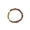 Spring/Summer Original Wooden & Green Amber Woven Bracelet: Chinese Style, Exquisite Golden Sandalwood & Cat's Eye Stone.