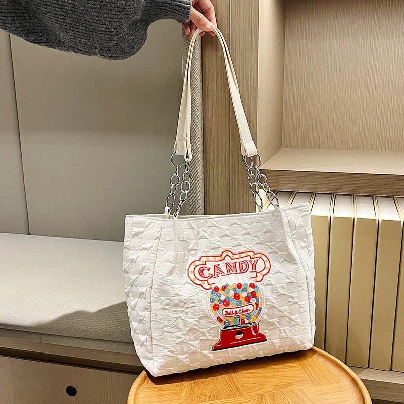 Stylish Canvas Shoulder Bag For Women With Spacious Design And Trendy Fall Colors