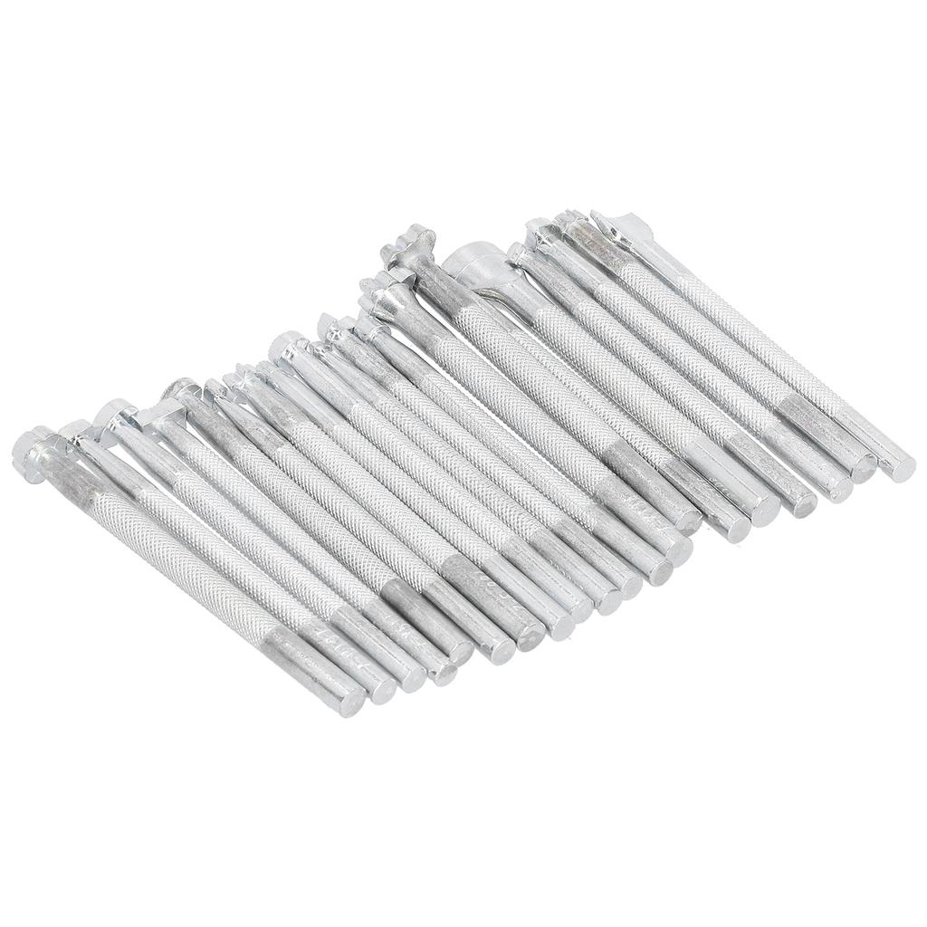 20 stk Lærstempel Punch Stempling Utskjæring Mønster Lagingsverktøy Lærhåndverk Pregeform