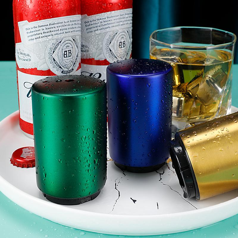 Multifunktionaler Bierflaschenöffner aus Edelstahl mit Druckmechanismus