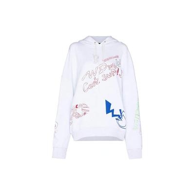 WE11DONE Graffiti V1 Hoodie Grey Unisex Tops WD-TH0-21-528-U-WH
