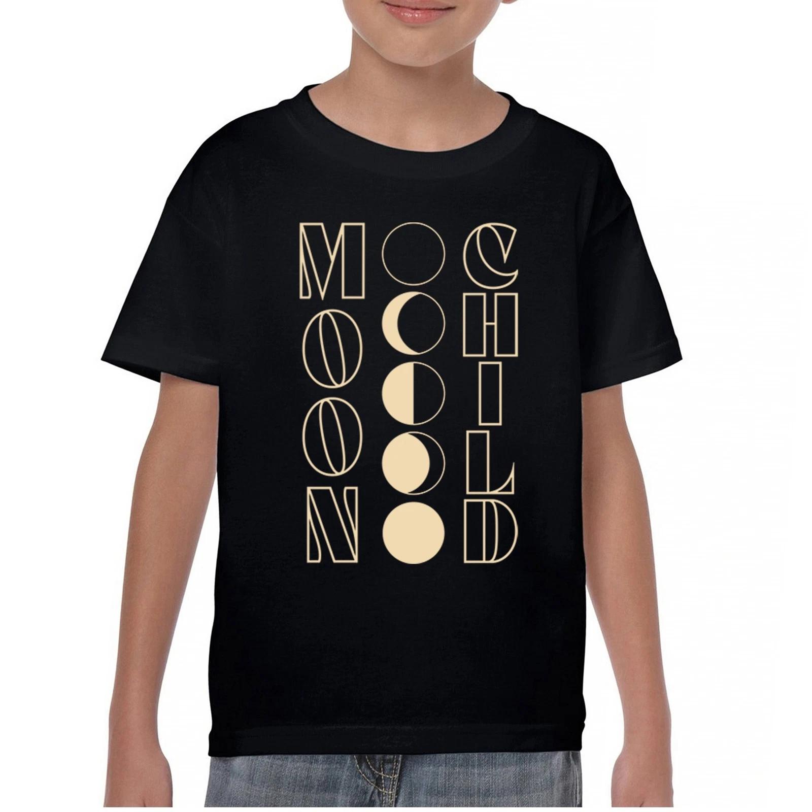 Moon Child Youth kids boys T-Shirt Astrology Lunar Cycle Spiritual Zodiac Sign Kids 100