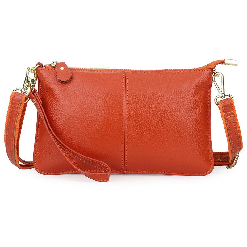 Genuine Leather Women's Crossbody Bag with Wrist Strap - Top Layer Cowhide Shoulder Bag