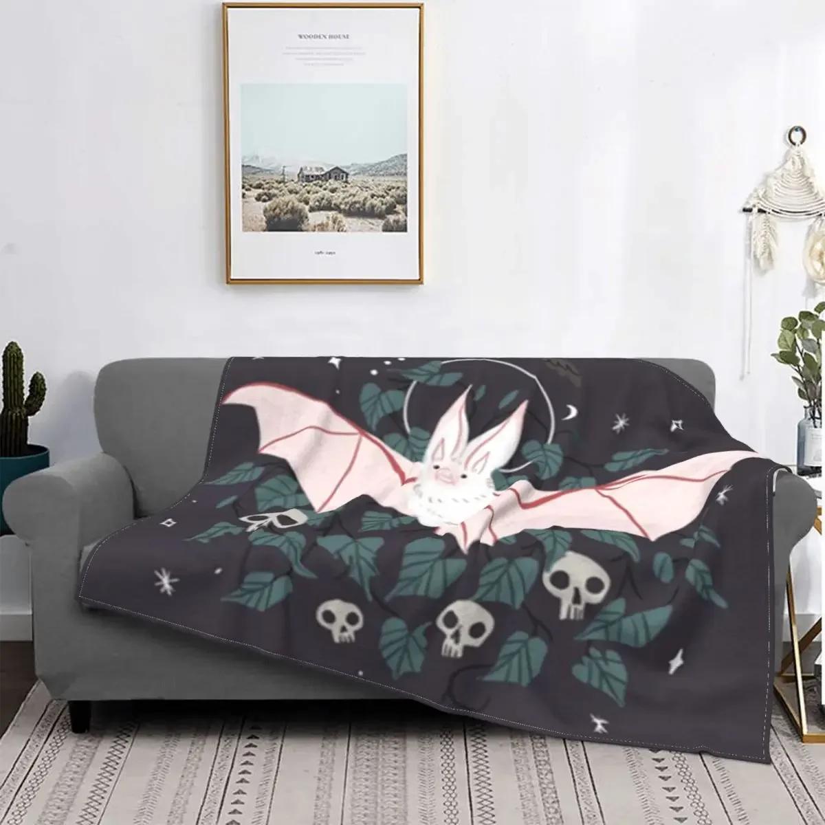 

Bats Pattern Throw Flannel Blanket Halloween Goth Soft Cozy Lightweight for Office Bed Car All Season Adult Gift Couch Sofa# 75X95CM серый