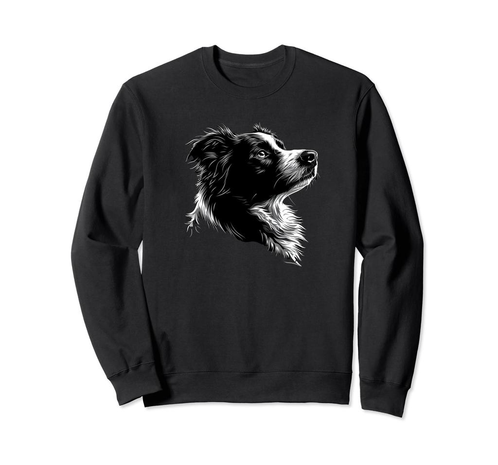 Black and White Border Collie Sweatshirt