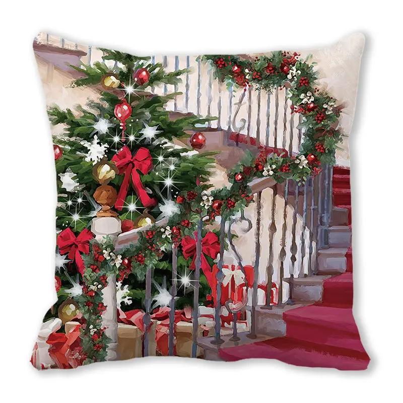 New Years Gifts Christmas Ornaments Pillow Cases Merry  Home Decorations  Cushion Covers