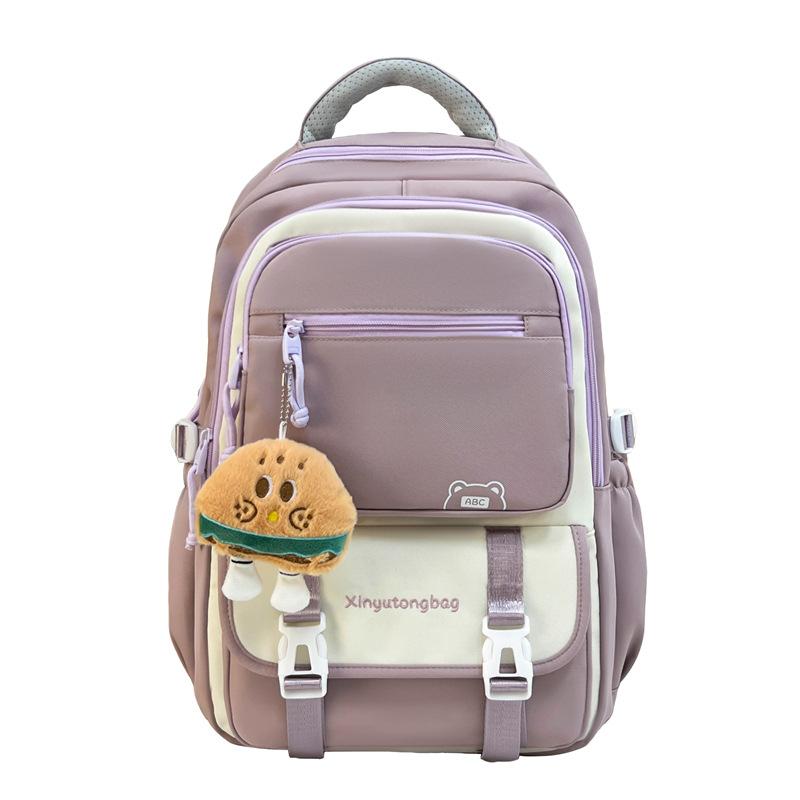 Elementary school schoolbags contrasting colors Campus junior high school girls casual backpacks High value large capacity backpacks Fashion