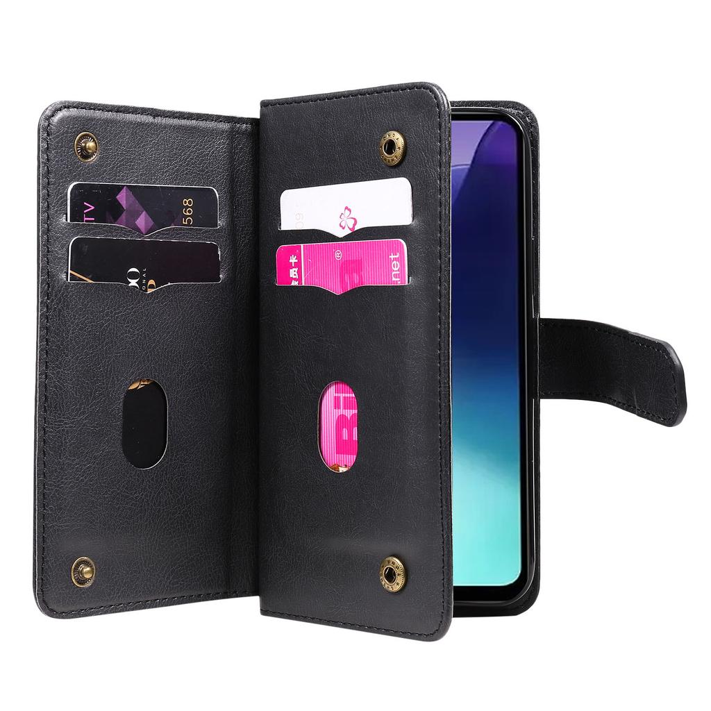 For Xiaomi Poco C75 4G/Redmi 14R 5G/14C 4G Leather Case with 10 Card Holder Phone Cover Stand