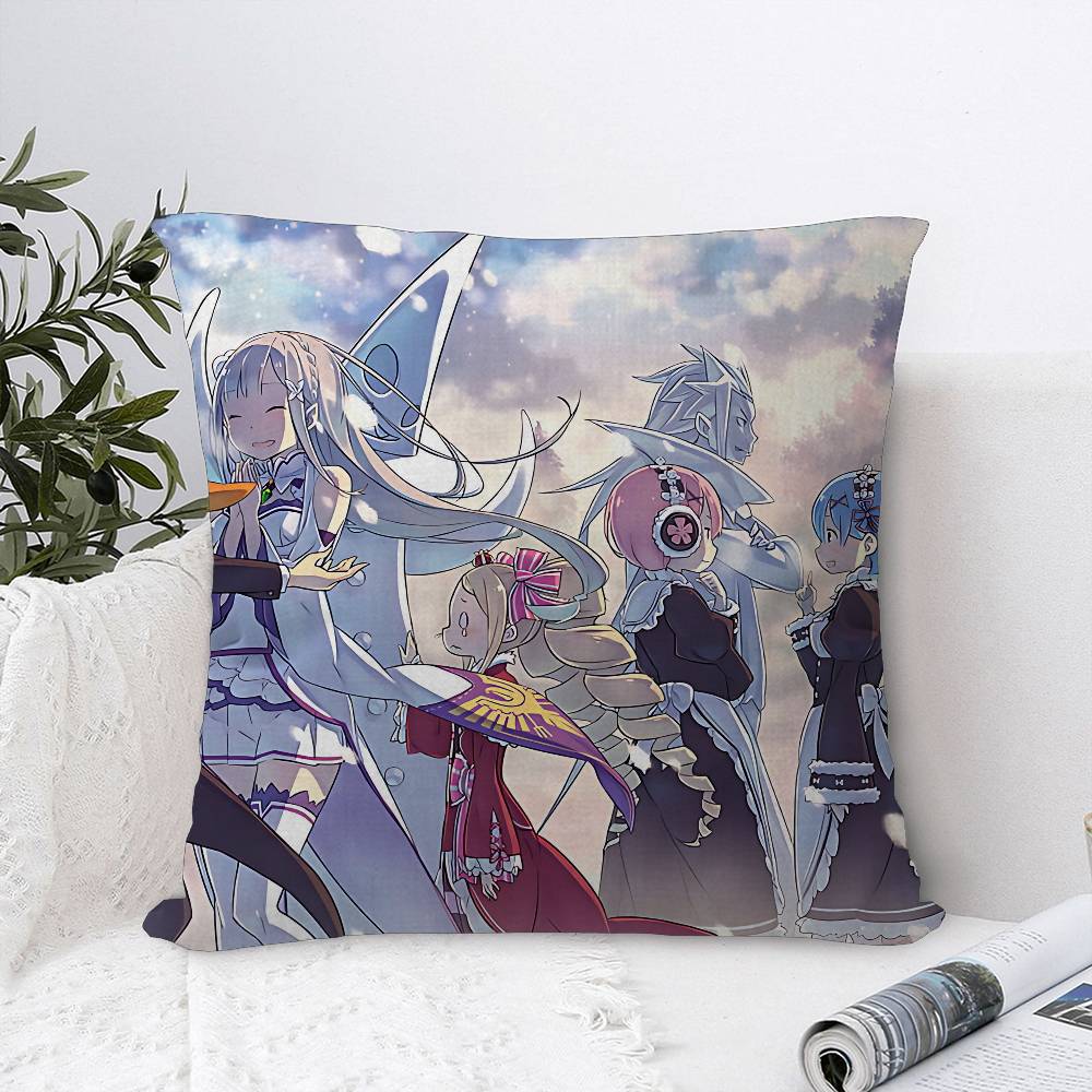Re Zero anime Pillowcase toon Gift Cushion Cover Bedroom Home Sofa Chair Seat Decor pillow case