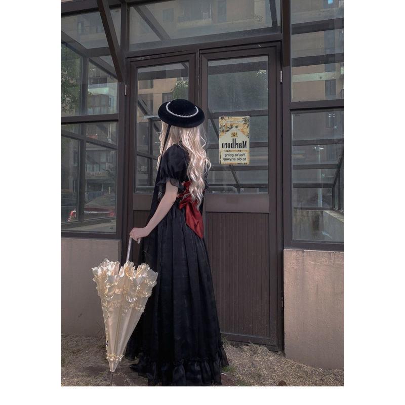 Party Schwarzes Kleid Prinzessin Vintage Sanftes Kleid