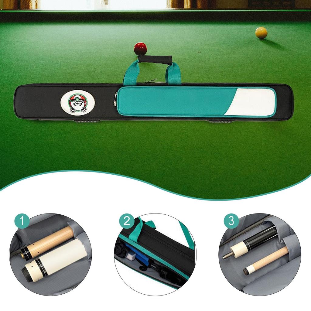 Pool Cues Case 5 Holes Equipment Pouch Lightweight Billiard Pole Storage Bag Green