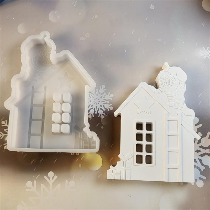 Christmas House Resin Silicone Molds Silicones Concrete Cement Moulds Christmas House Silicone Molds for Epoxy Resin