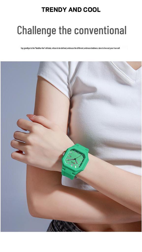 Unisex Luminous Square Quartz Wristwatch with Calendar