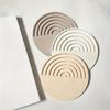 1pc Round Geometric Stripe Coaster Silicone Mold - Casting Molds for DIY Coaster Making, Clay Crafts, Jewelry Tray