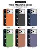 iPhone 17 Pro Max Tech Plaid Magnetic Leather Case with Card Holder