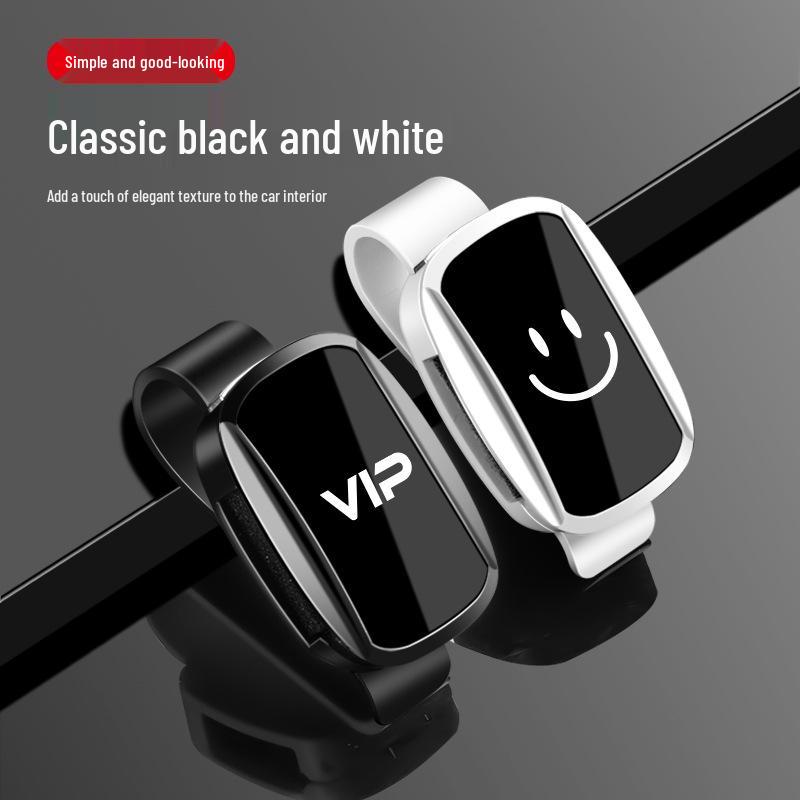 Universal Car-Mounted Smiley Face Sunglasses Holder Clip for Safe Driving