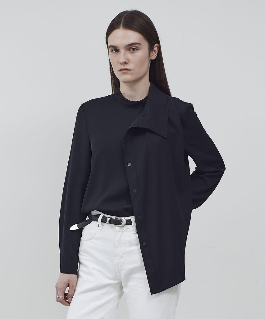 Ssikeoseun Panel Block Blouse - Black