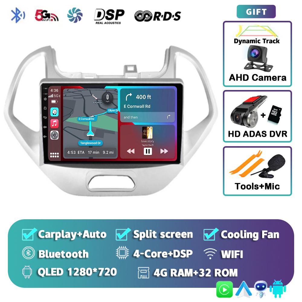 Android 14 Carplay Auto Car Radio For Ford FIGO KA 2015-2020 Multimedia Video Player Navigation GPS DSP Audio No 2din DVD Stereo