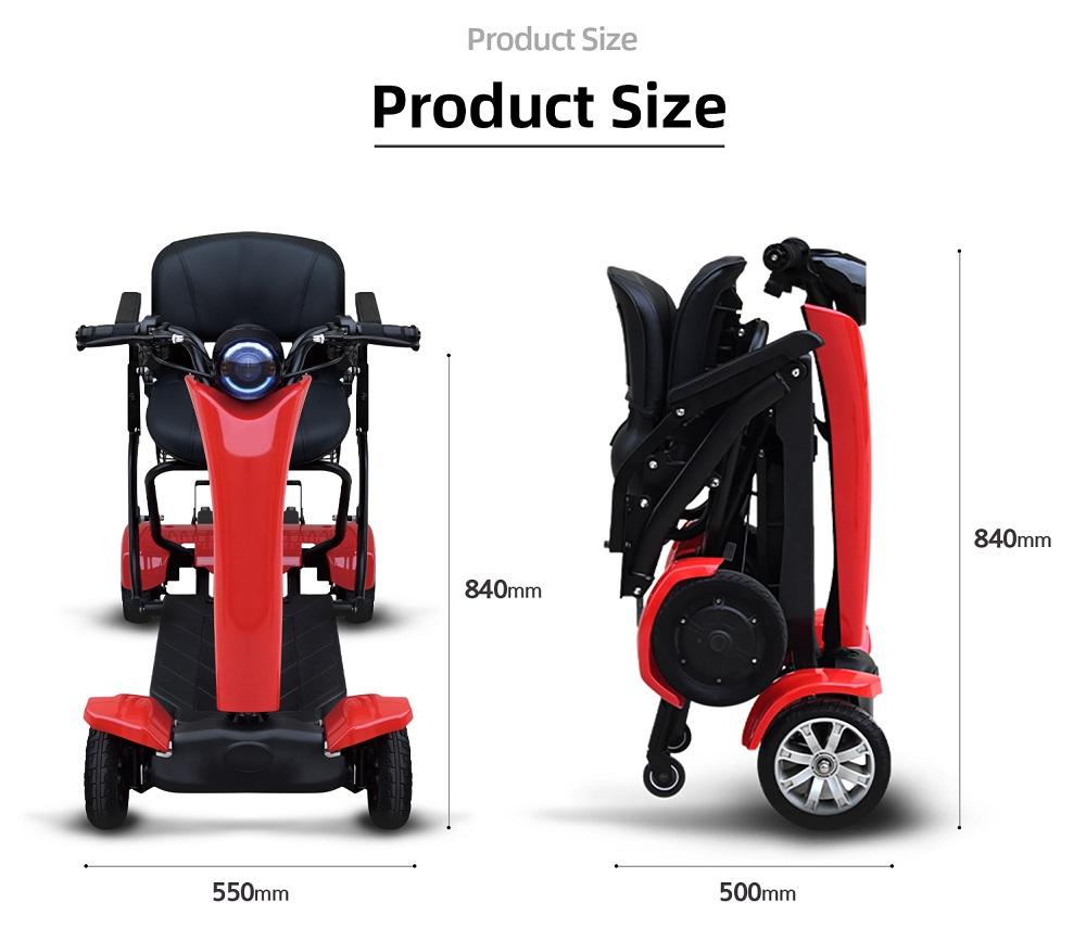 Wholesaler 250w Dual Motor Powerful 4 Wheels Electric Automatic Folding Mobility Scooter For Disabled