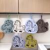 Cartoon Horse Hand Towel Washable Absorbent Hand Towel Cute Pony Towel with Hanging Loop for Kitchen Bathroom Home Decor
