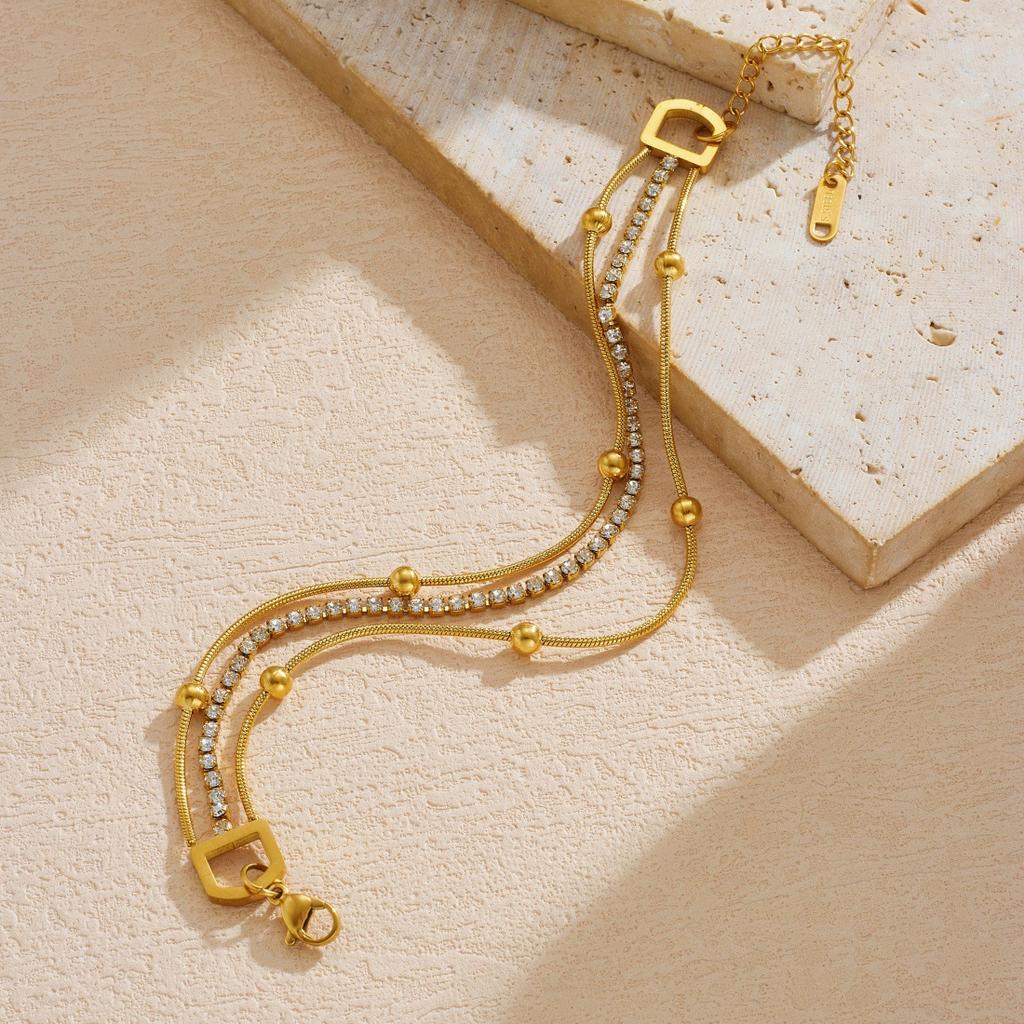 Fashion Creative Delicate Full Diamond Chain Multi Layered Snake Bracelet Premium