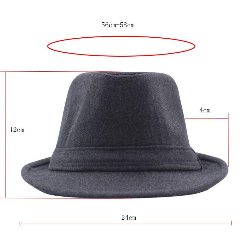 Woolen Hat Men's Autumn and Winter Plush Thickened Thermal Top Hat In the Elderly Jazz Hat British Gentleman Hat