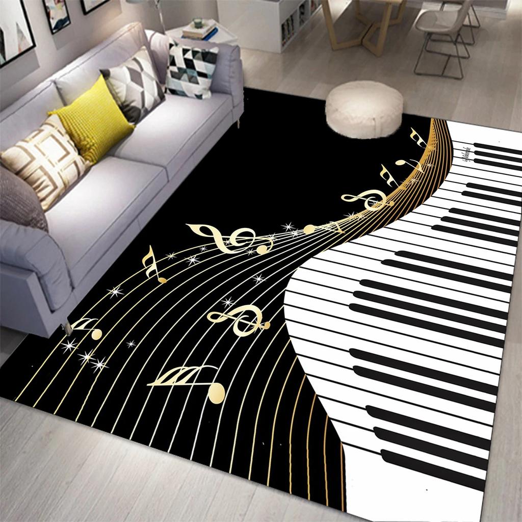 Music Note Carpet for Living Room Bedroom Hallway Balcony Entrance Doormat Floor Mat Large Soft Anti-slip Area Rug Home Decor