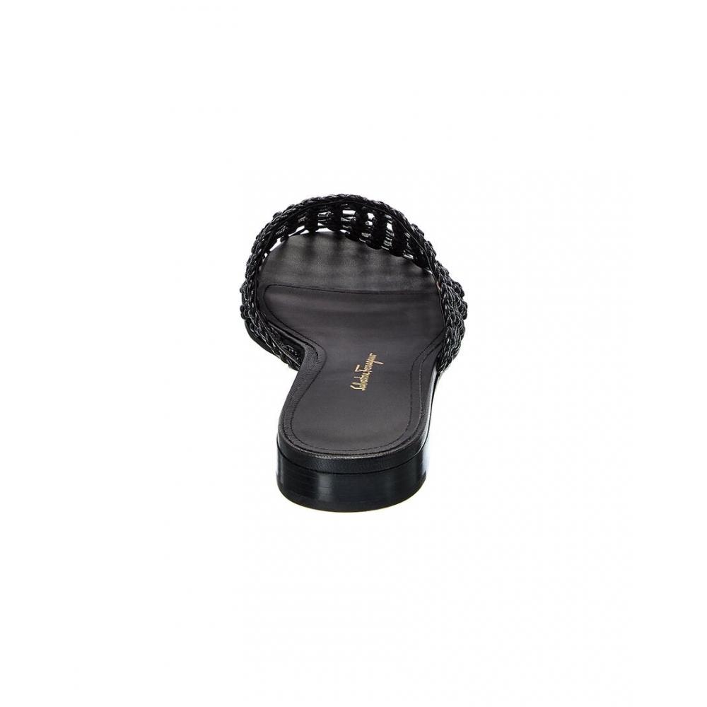 Salvatore Ferragamo Ferragamo Ellas Leather Flat Black