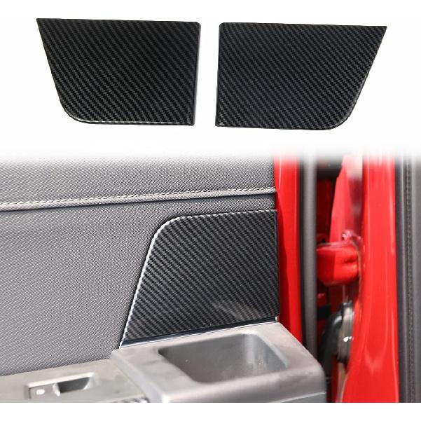 

Korlot Carbon Fiber Grain Door Panel Handles Cover Trims Accessories for Ford F150 2021+ for 2023 F250 F350 Super Duty(Front Door) rear door