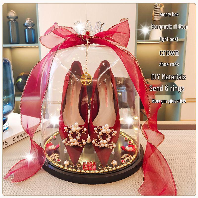 Hidden Wedding Shoe Box Ring Toss Game and Door Blocking Prank Props Set