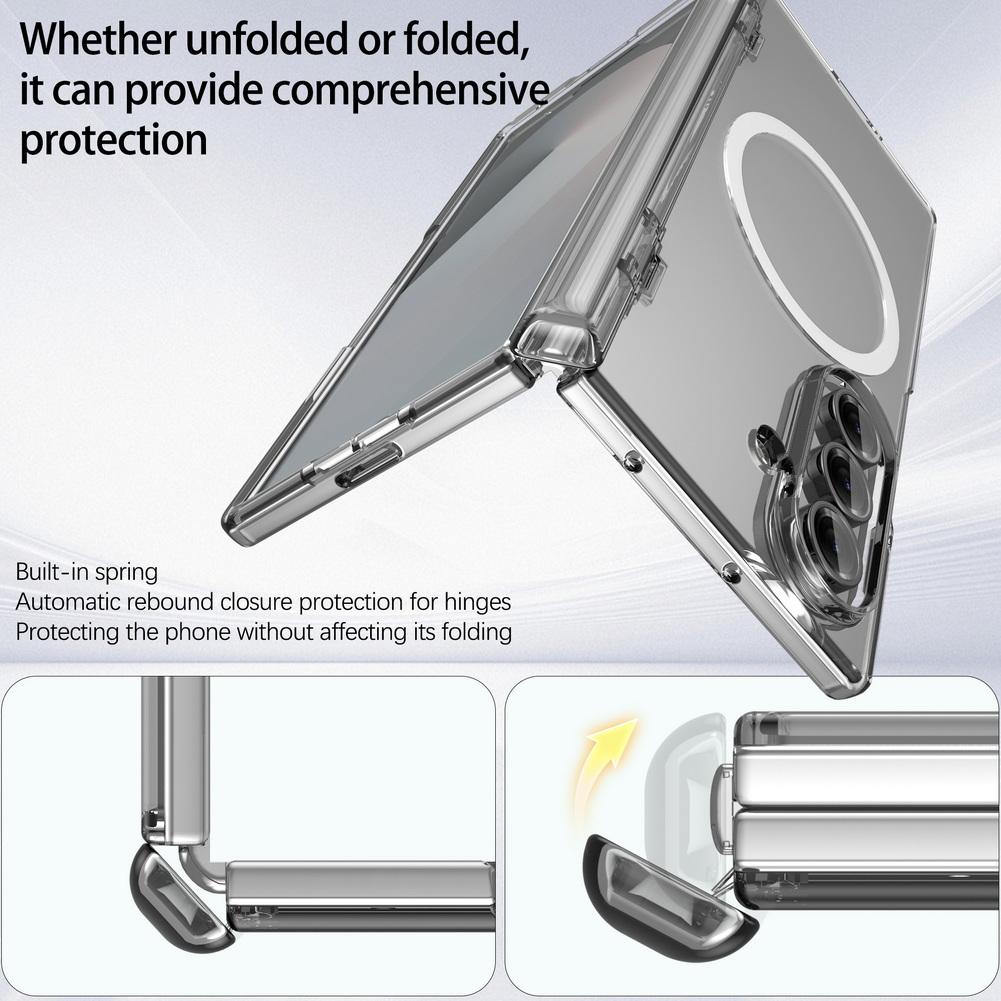 Skin-friendly Feel Automatic Spring Hinge Built-in Magnetic Glass Protective Film Case For Samsung Galaxy Z Fold 7 Protect Cover