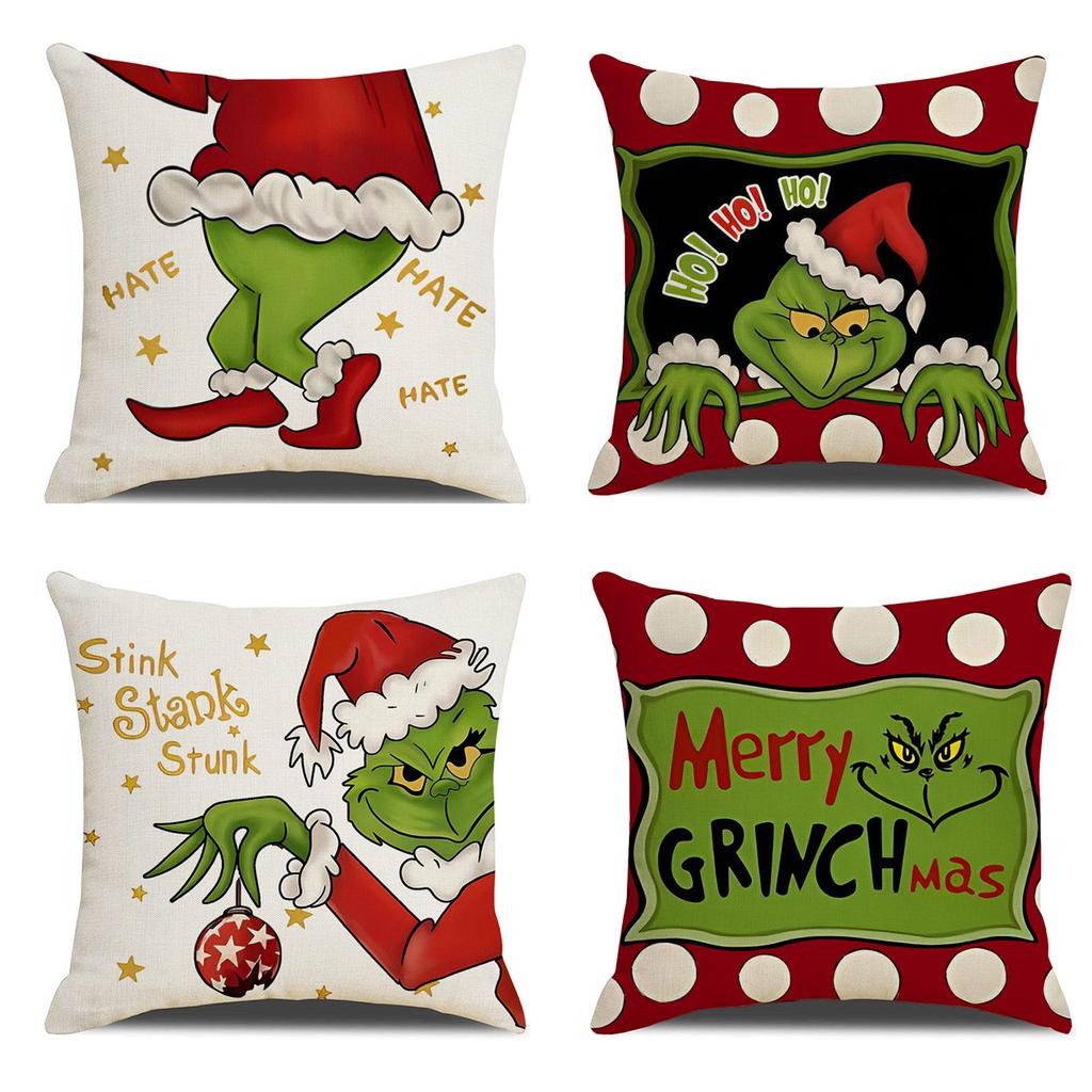 Popular Christmas Pillowcases for Holidays Santa Claus Linen Home Decoration Pillowcases