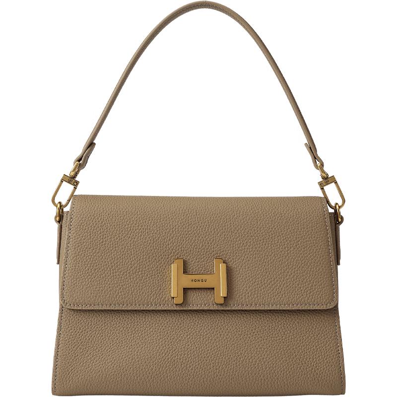 Honggu Women's Genuine Leather Small Square Crossbody Bag