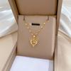 Cute Fox Smart Light Luxury Temperament Gorgeous Full Diamond Necklace Female Versatile Collarbone Chain Titanium Steel Chain