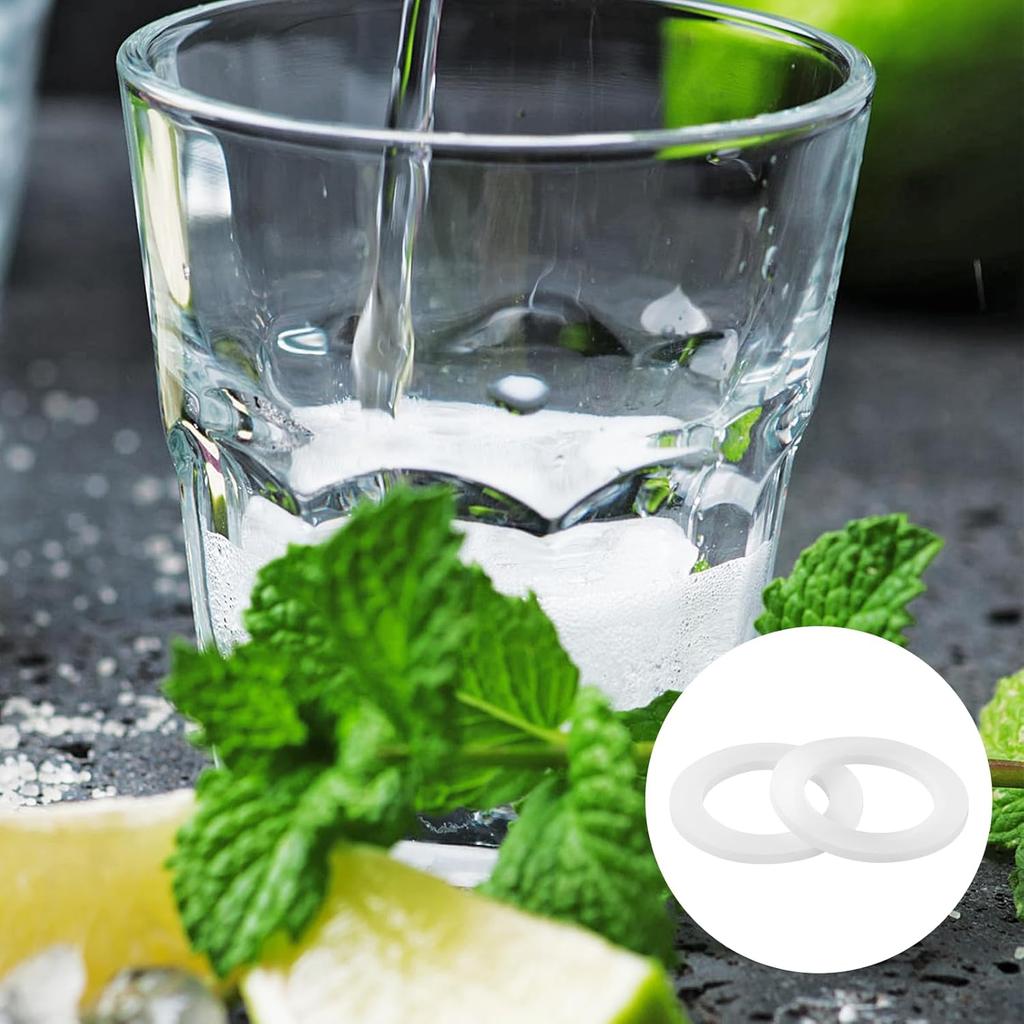 Gasket Replacements for Sodastream Bottle, White Silicone Bottle Lid Sealing Gasket Compatible with Sodastream Bottle Cap O Ring Replacement Parts