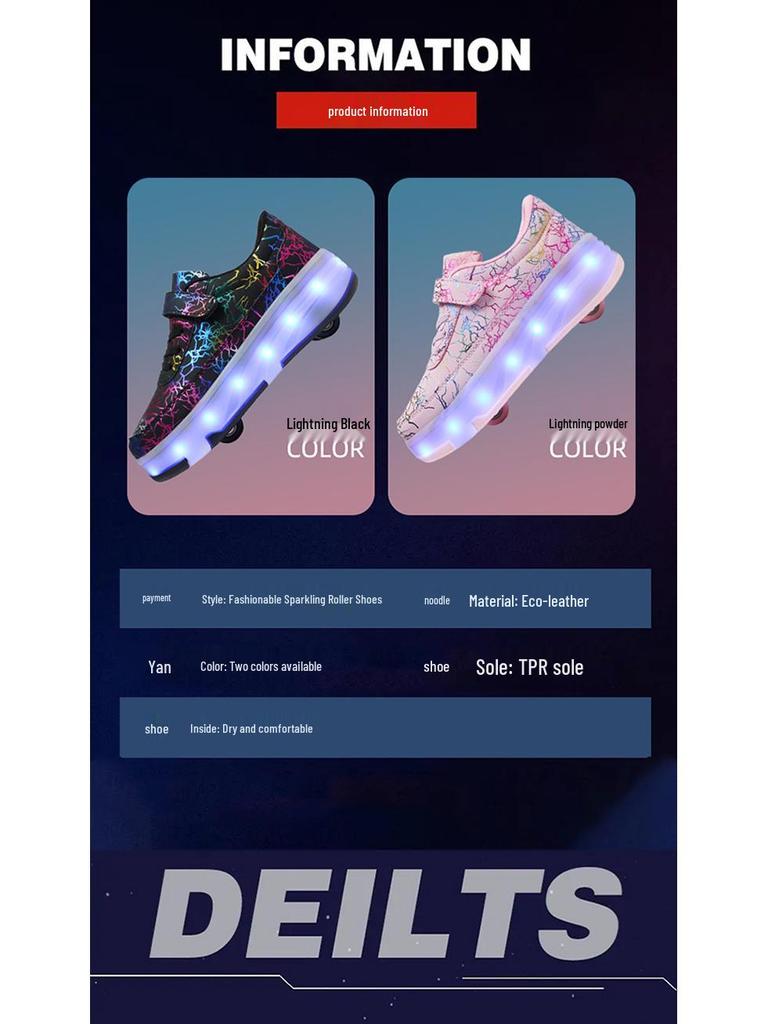 2025 Kids’ Double Row Roller Shoes - New Style 4-Wheel Skates Sneakers