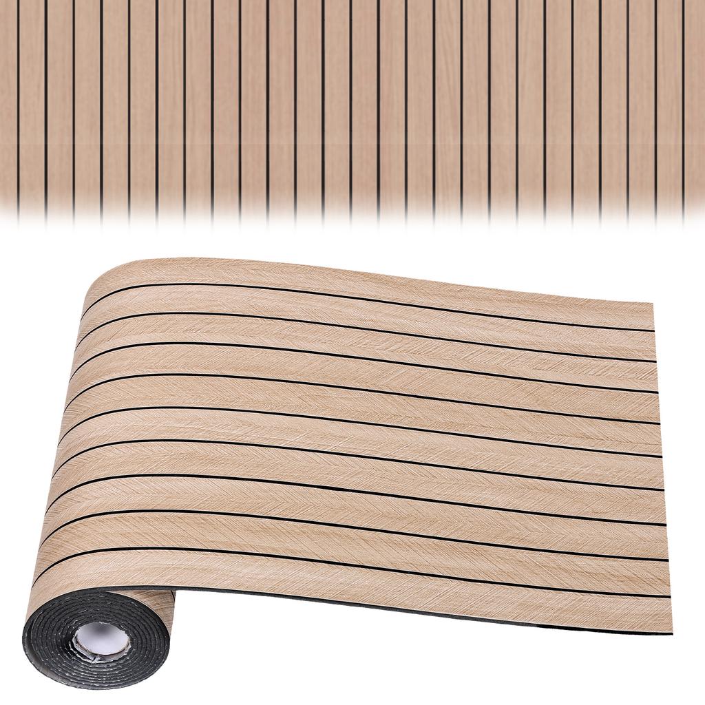 Wood Slat Wallpaper PVC Self Adhesive Wood Wallpaper 118x15.7in Artificial Wood Slat Panel Self Adhesive Soundproof 3D Wallpaper