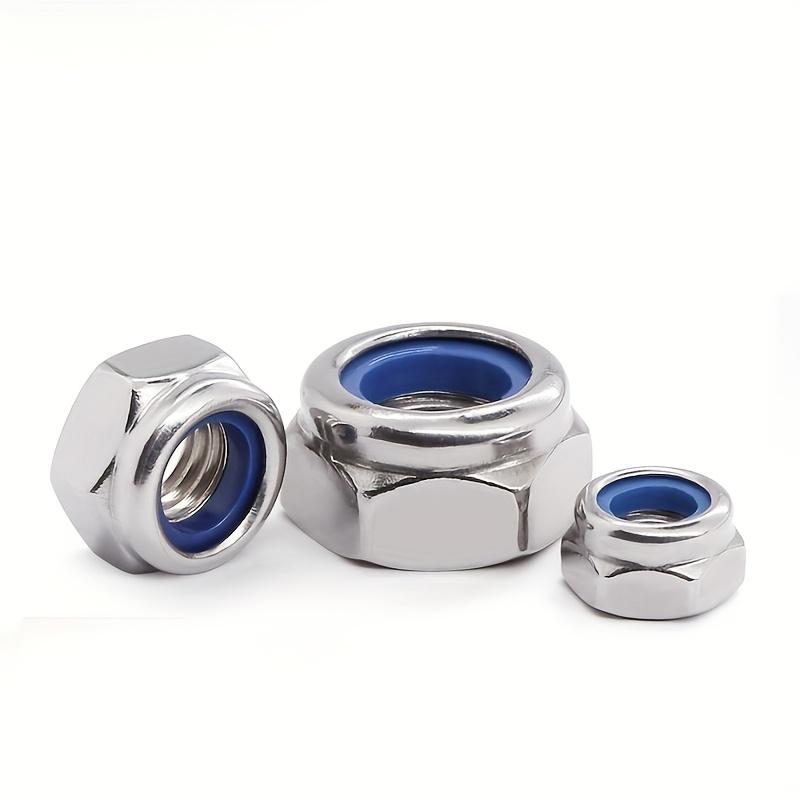 150pcs Stainless Steel Nylon Anti-Slip Self-Locking Nuts - M4/M5/M6, Hexagonal Screw Caps for Construction, Maintenance