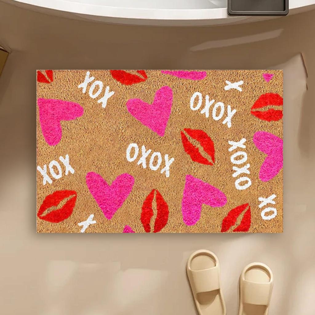 Valentine's Day Imitation Floor Mats Home Porch Entrance Door Mats Bathroom Foot Mats