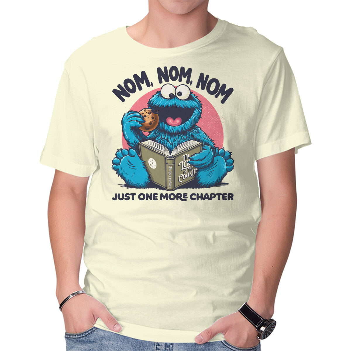 Unisex Crew Neck T-Shirt Books And Cookies Graphic Short Sleeve Casual Tee XXXL