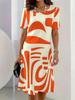 New Summer Mid-length Dress 3D Printed Design Casual for Outings and Parties
