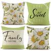 Year Daisy Flower Linen Pillow Case Home Decor Hydrangea Sofa Pillow Cushion