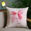 Korean Trendy Bow Pillow Case Sofa Short Plush Double-Sided Hd Printing Room Home Office Gift Cushion Cover