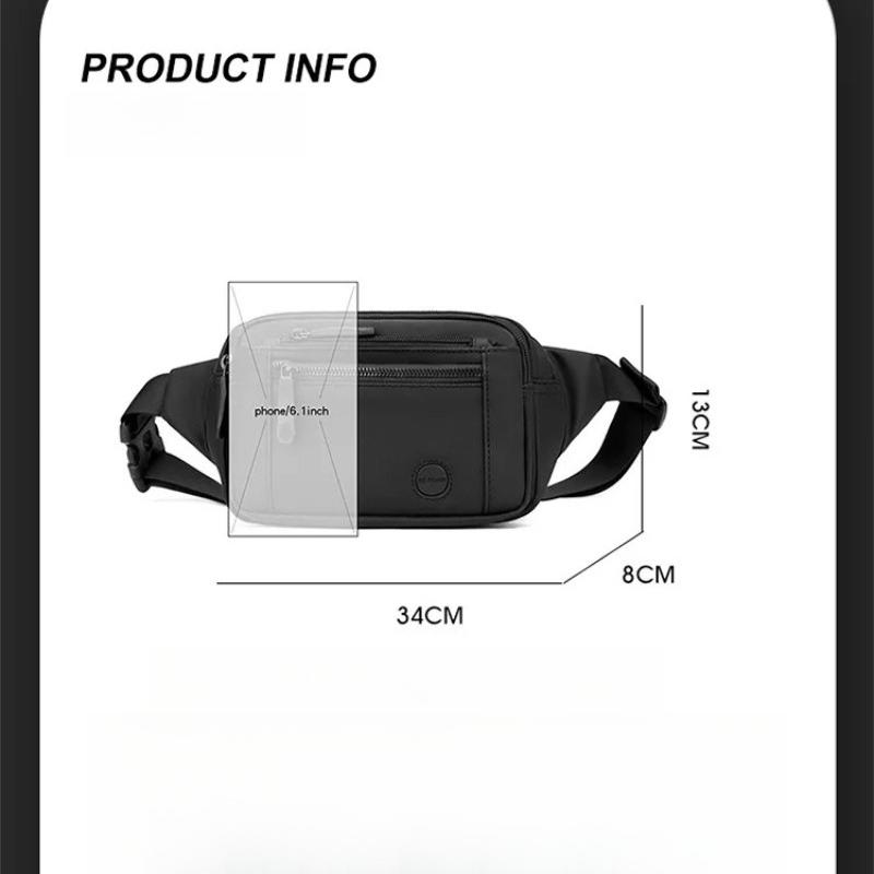 New Fashion Men's Waist Bag Waterproof Nylon Chest Pack for Cycling Outdoor Travel Casual Sports Sling Shoulder Bag